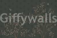 Matte finish Emerald Bloom & Flight Wall Mural for indoor walls.