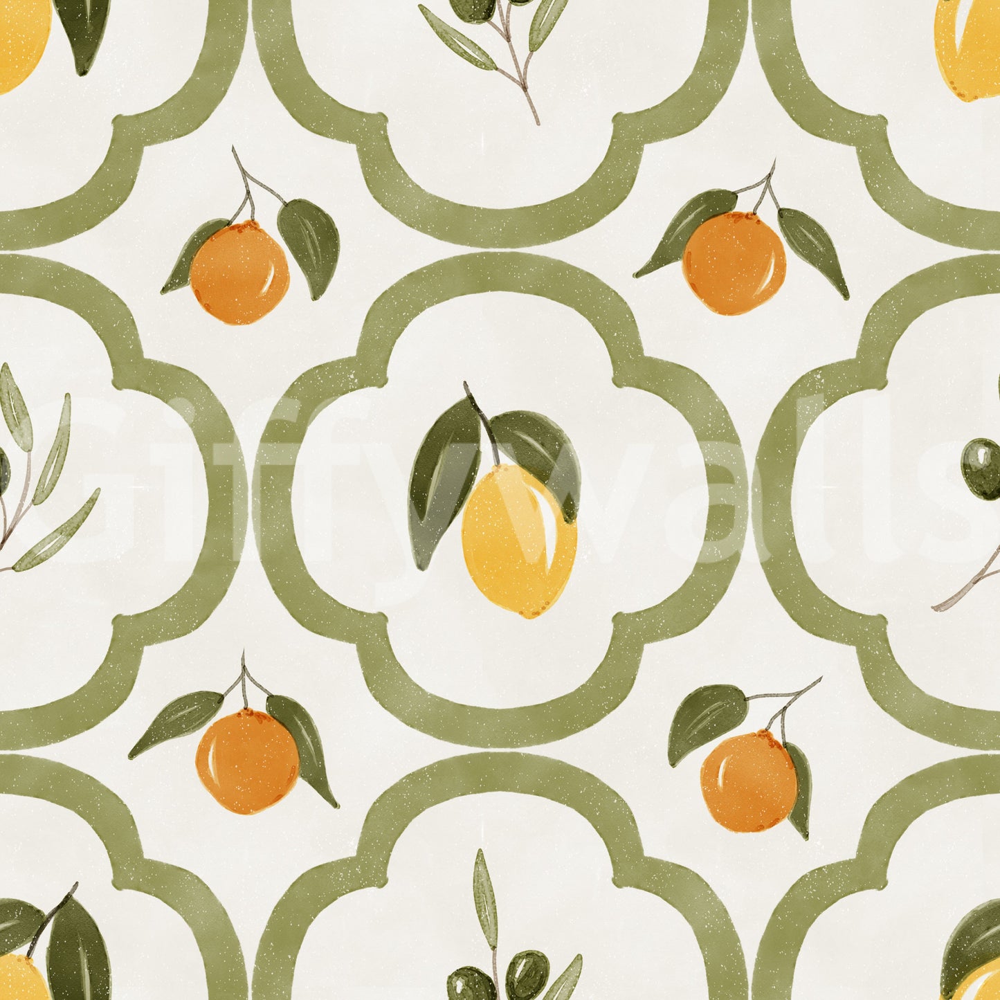 Välimeren sadonkorjuuta käsittelevä tapetti