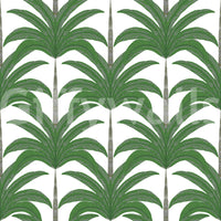 Green palm leaves repeat across this Tropical Frond Rhythm wallpaper.