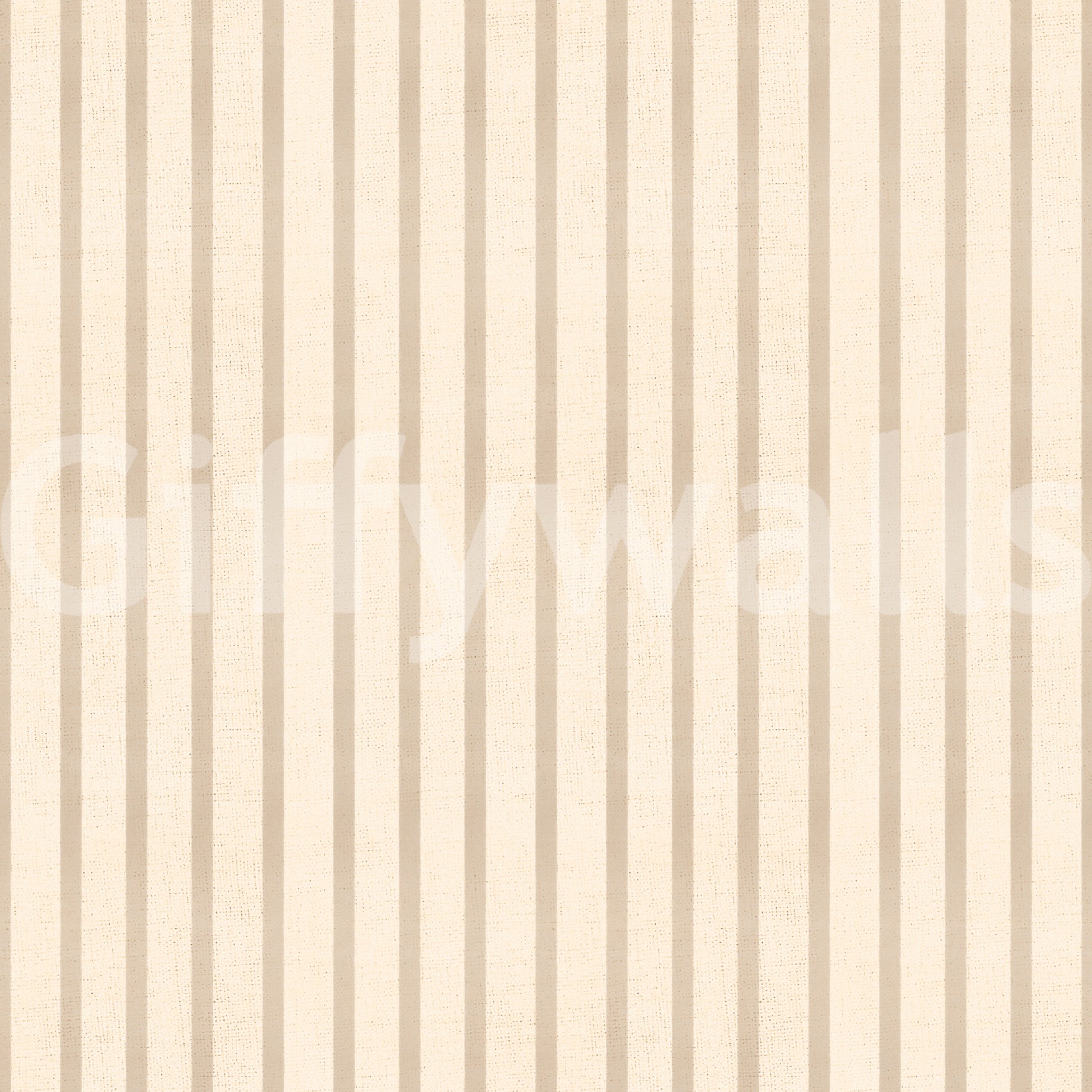 Soft cream stripe wallpaper with vintage pattern and fabric texture feel