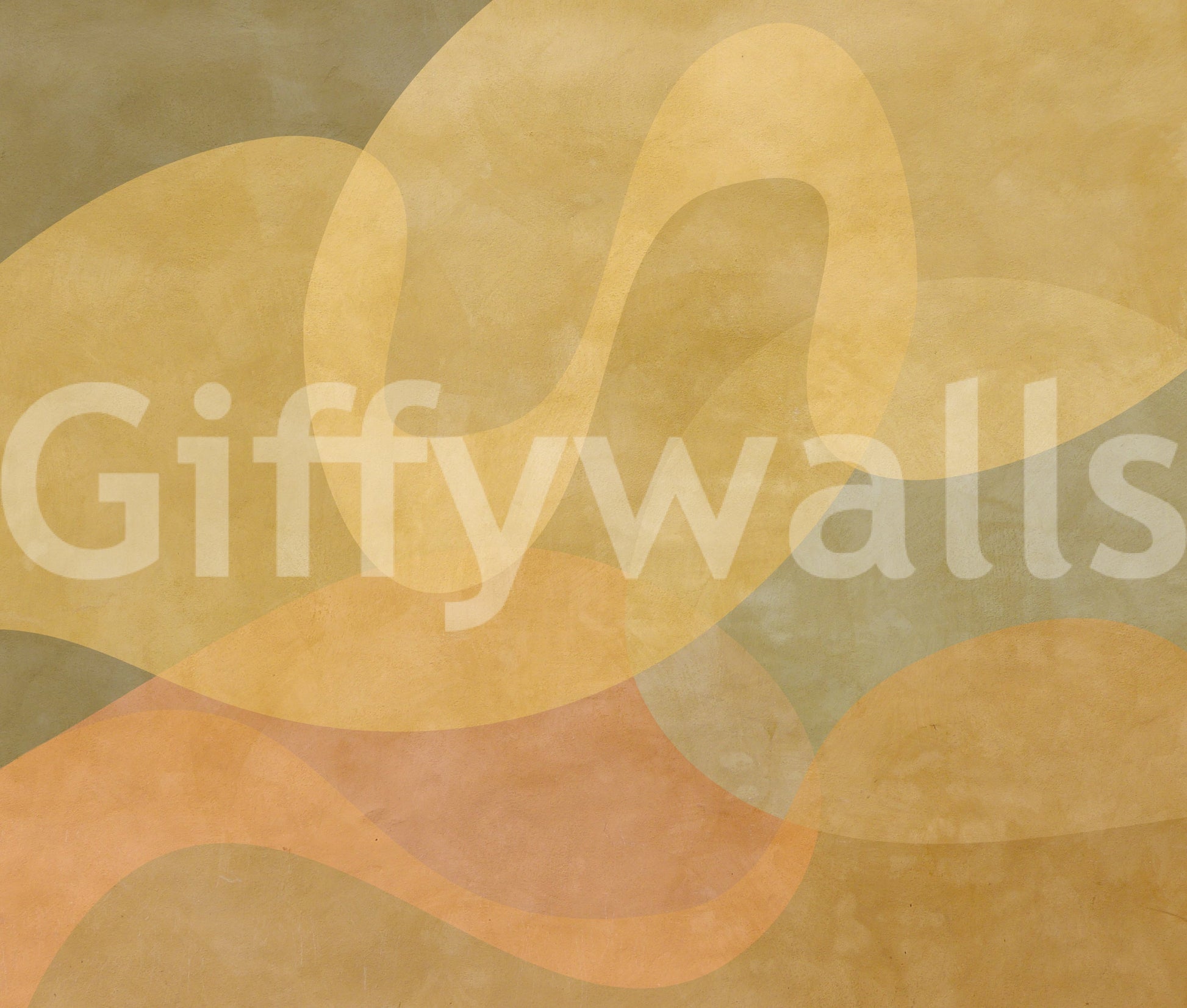 Golden Ochre Organic Flow wall mural with calm layered composition