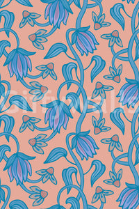 Ophelia Boho Blossoms wallpaper with soft contrast and vine pattern