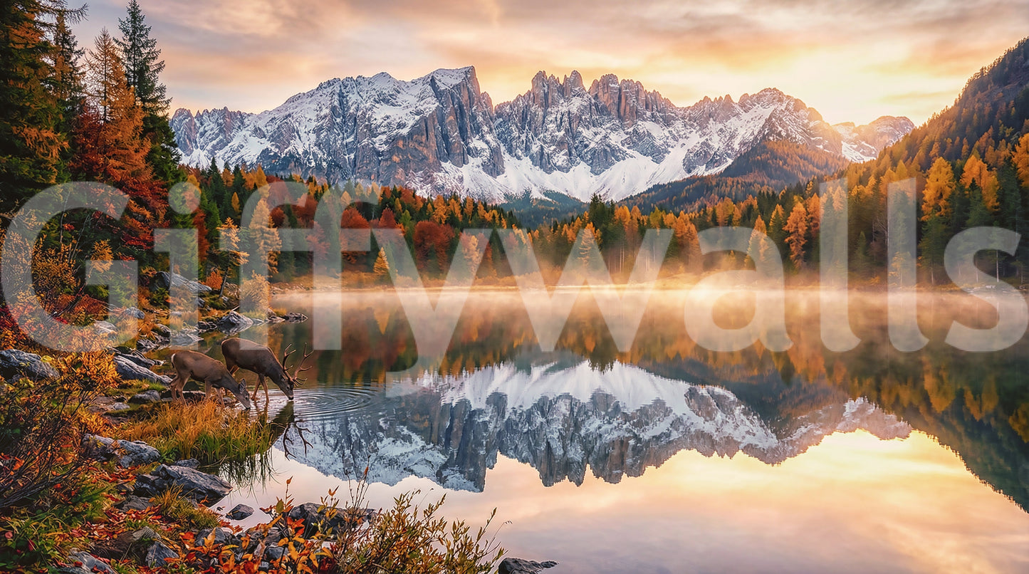 Alpine Autumn Serenity Wall Mural