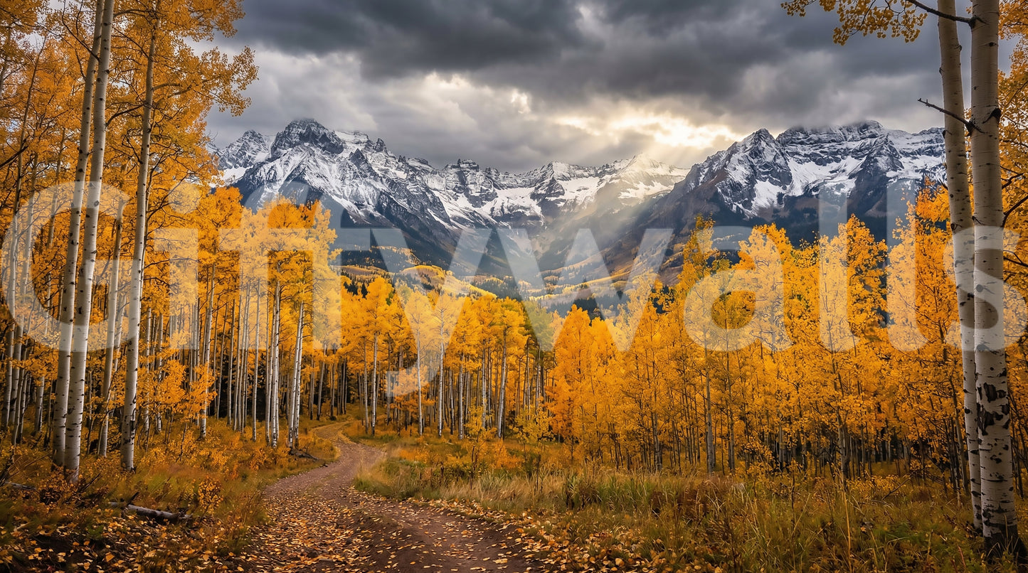 Golden Aspen Majesty Wall Mural