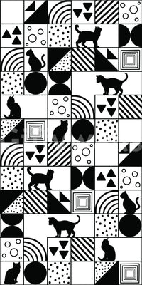 Sharp mono palette running through Cat Maze wallpaper backdrop