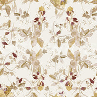 Heritage flower wallpaper with muted berry tones and graceful vine detail