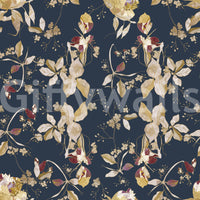 Light floral accents define this green floral wallpaper with natural rhythm