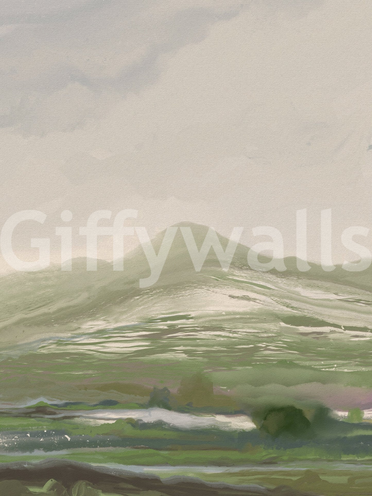 Papel de Parede Mural Paisagem Abstrata Pastoral