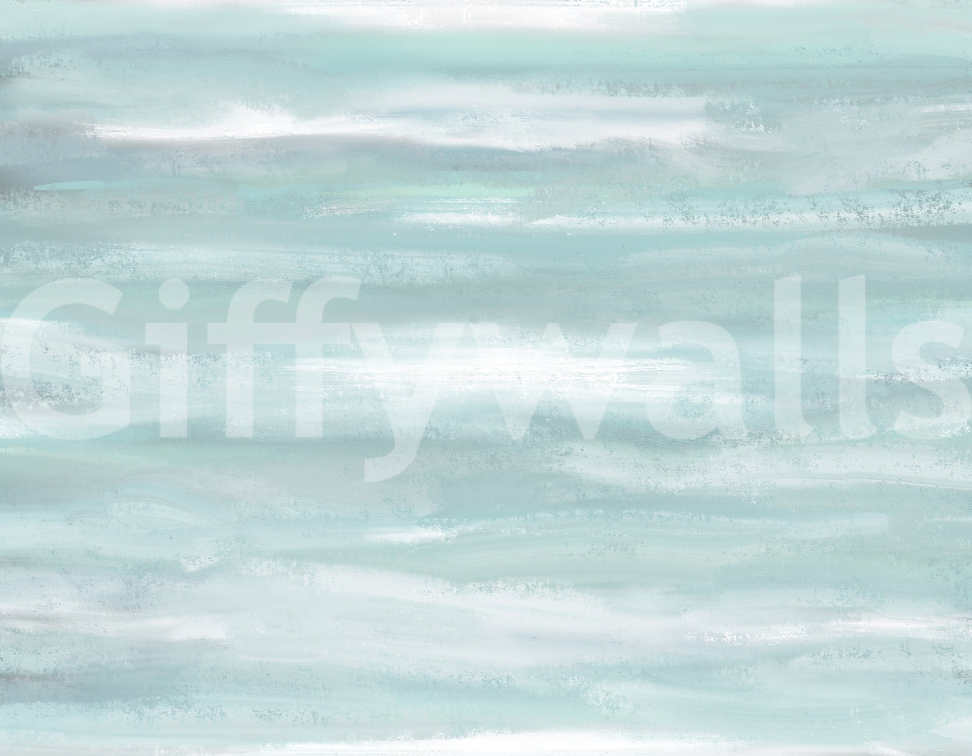 Close view of the brushstroke texture in the Aqua Horizon wall mural
