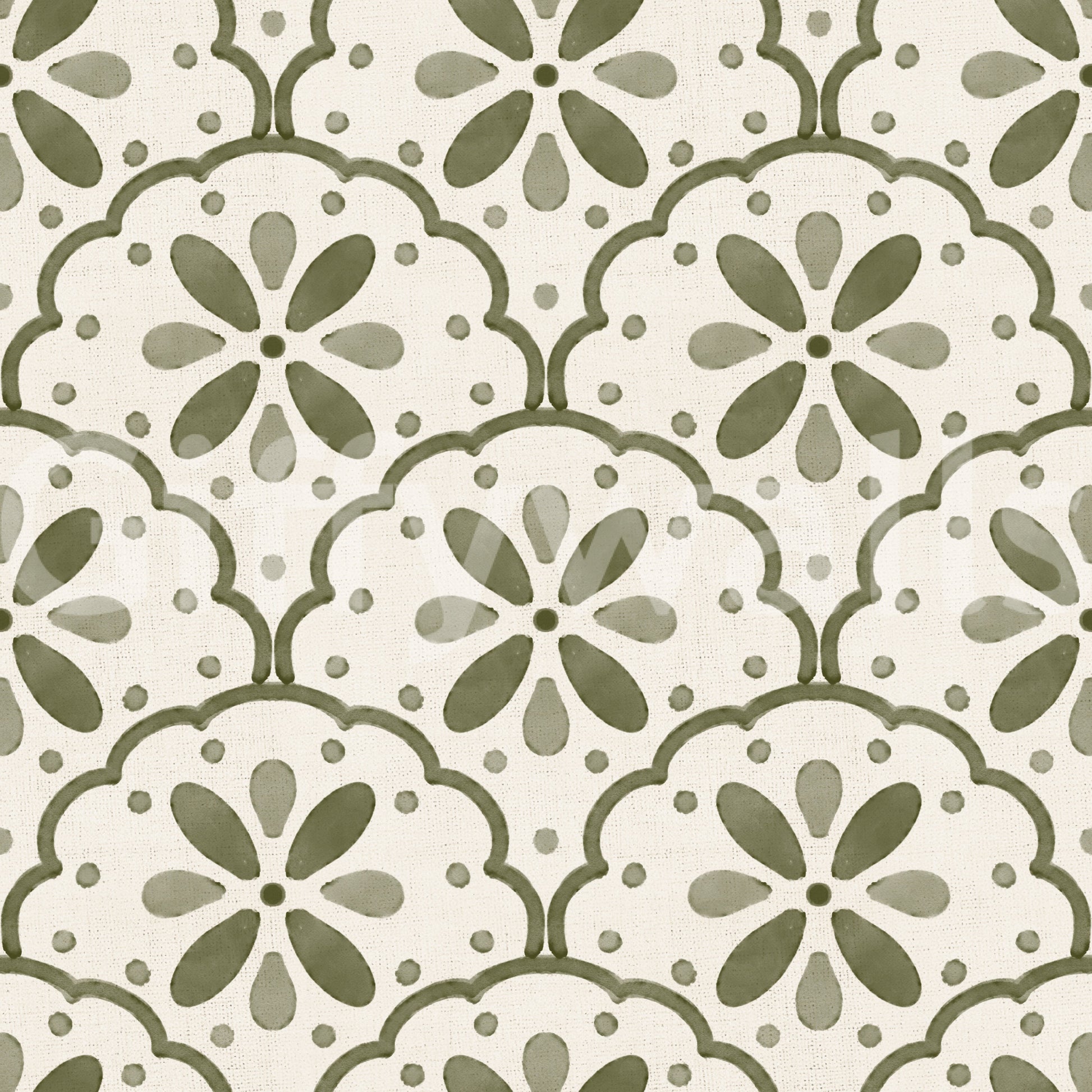 Old Mediterranean villa charm lives in every scalloped arch of this Tuscany wallpaper.