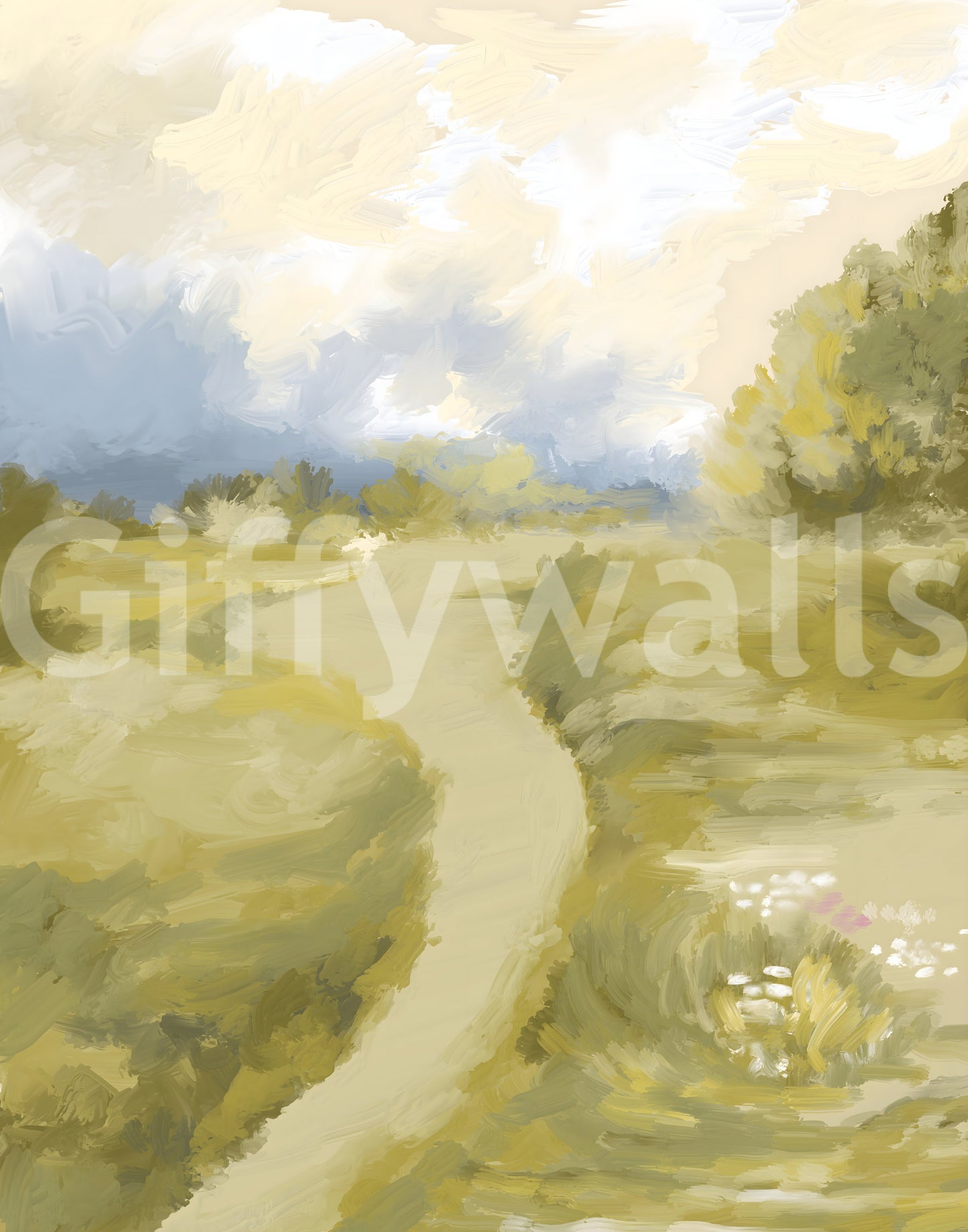 Murale da parete Paesaggio campestre morbido pittura a olio impressionismo