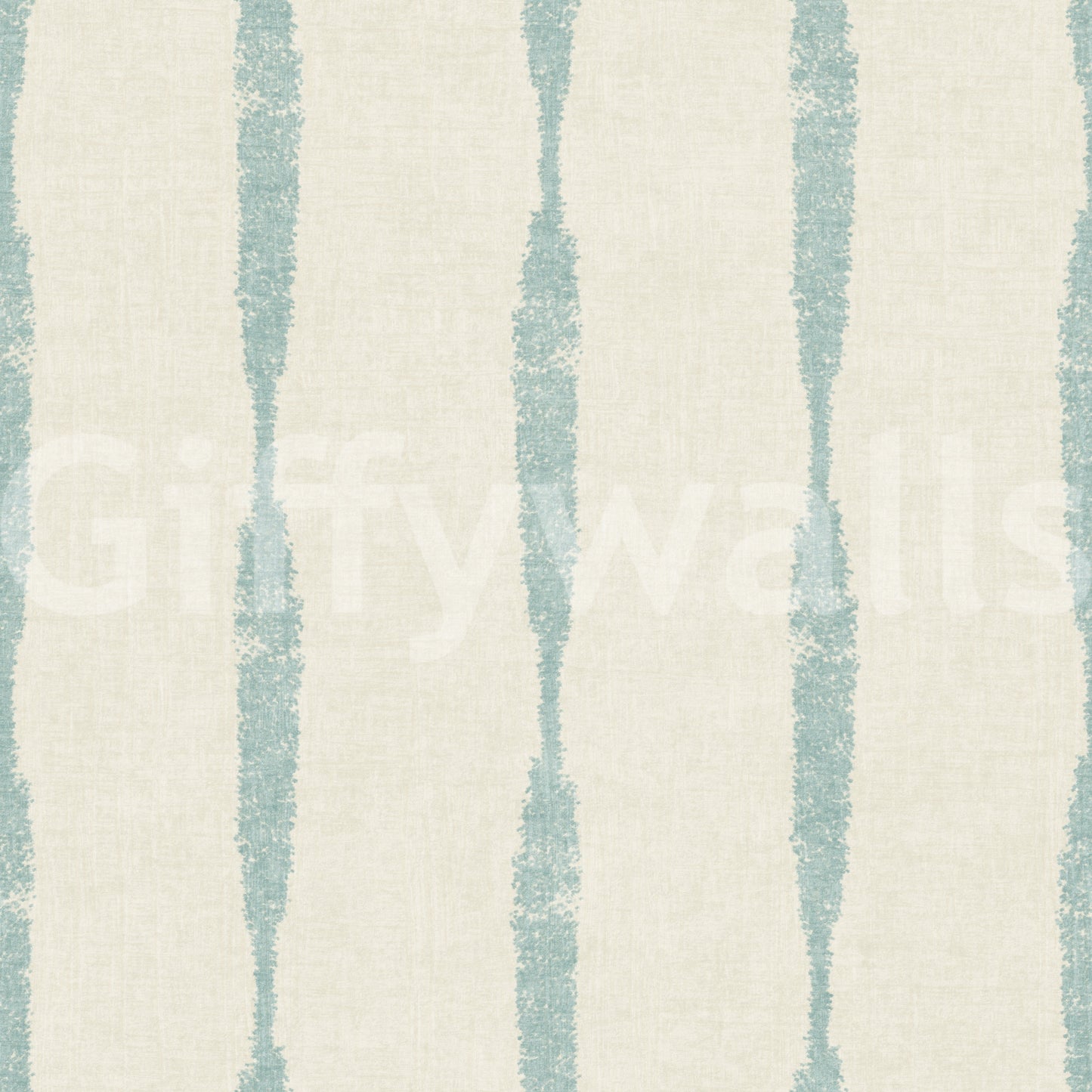 Soft Blue Textured Distressed Stripes on Cream Wallpaper⁠