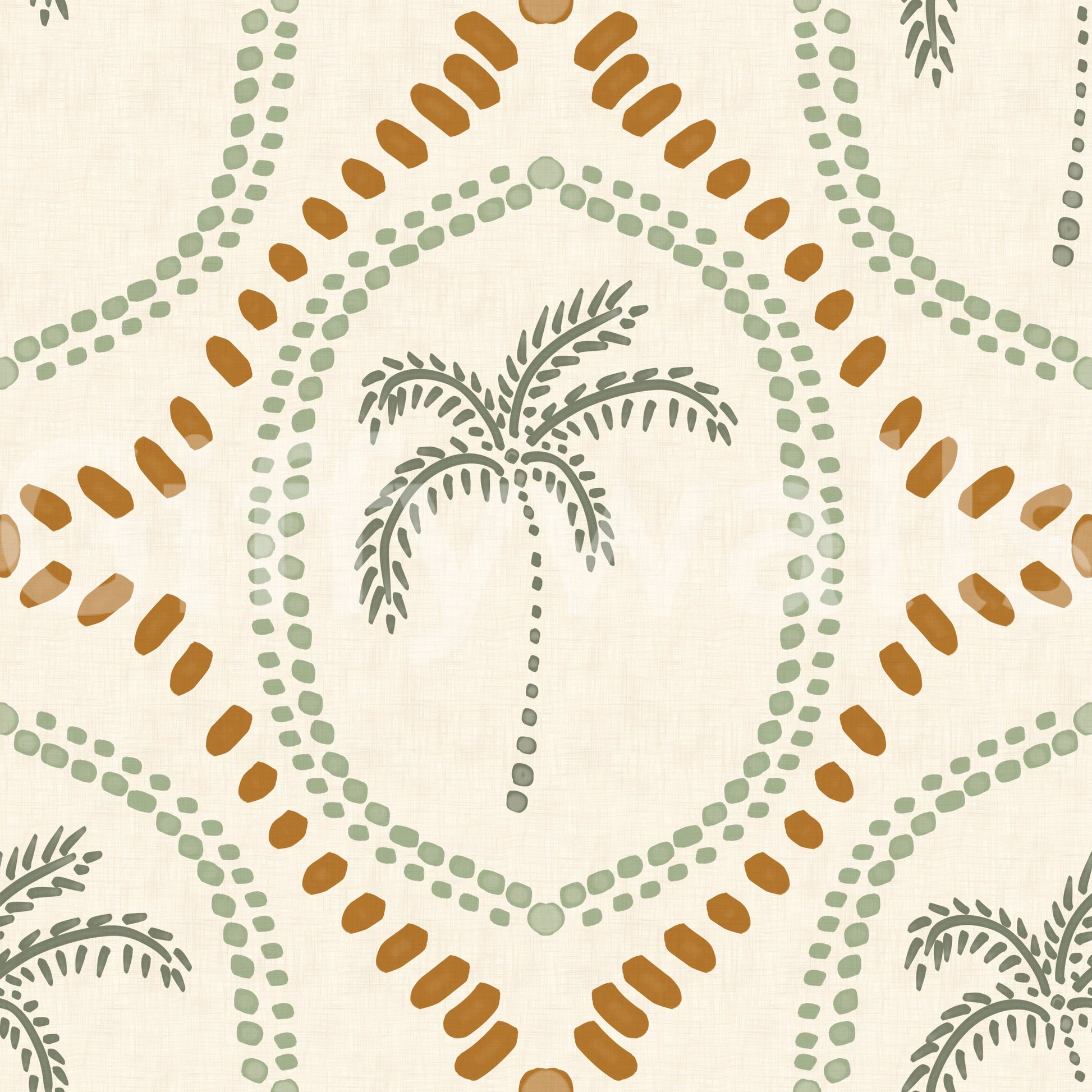 Smooth pale tones merge within the modern beachy boho wallpaper.