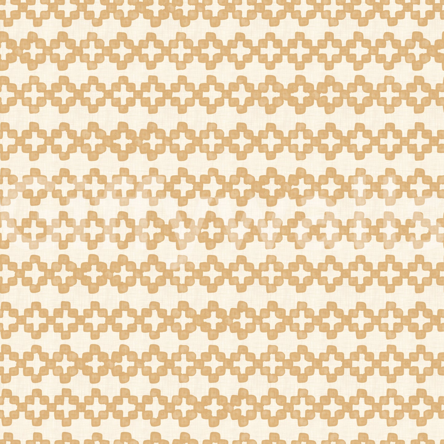 Tight, even repeats keep the Zellige Cross Ornament Sand wallpaper looking ordered.