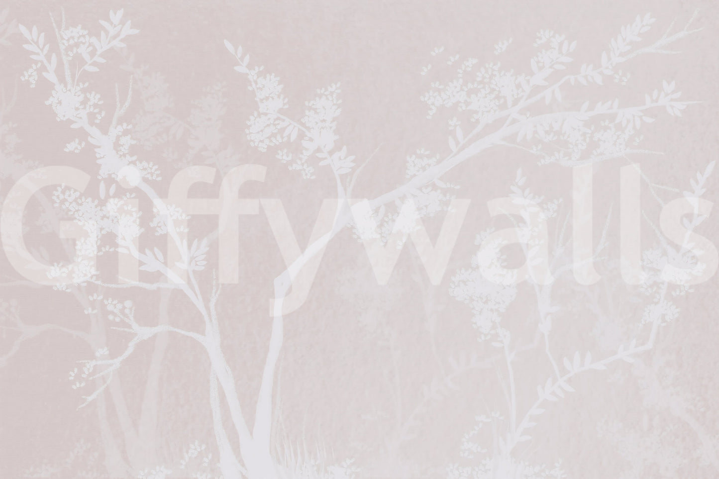 Delicate branchwork stays crisp against the low-sheen Muted Blossom wall mural