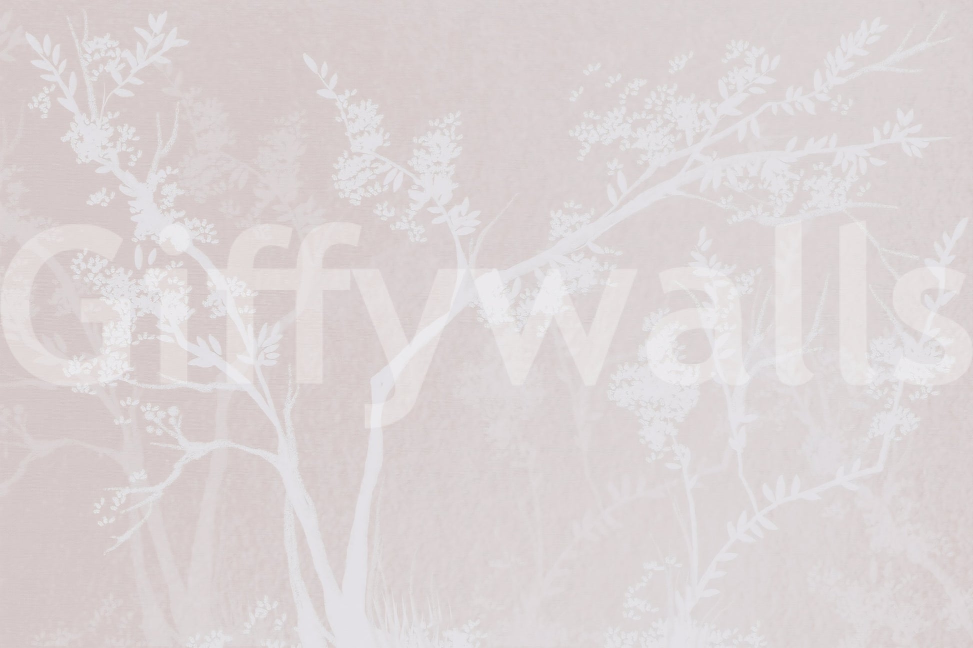 Delicate branchwork stays crisp against the low-sheen Muted Blossom wall mural