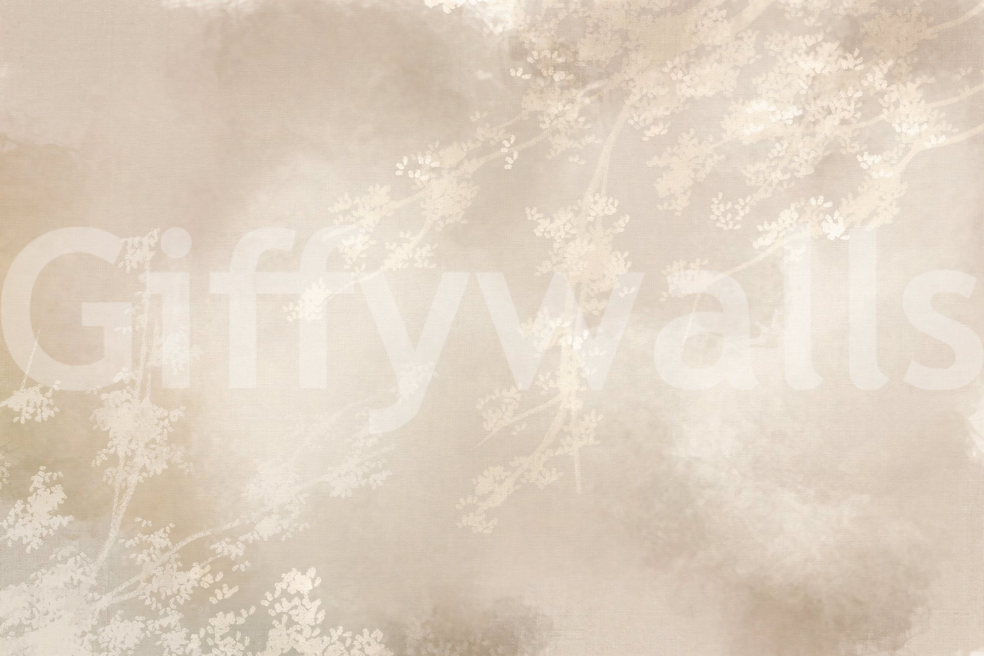 A non-reflective finish holds the neutral tones throughout this canopy wall mural