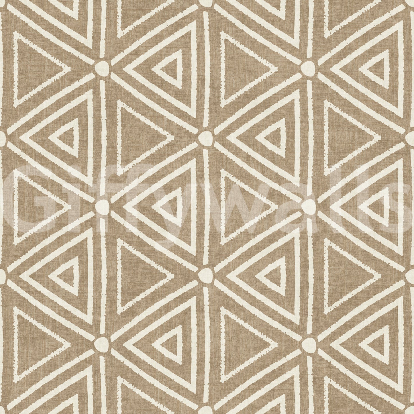 Rakennekangas Geometriset Kolmiot Boho Hiekka Beige Tapetti