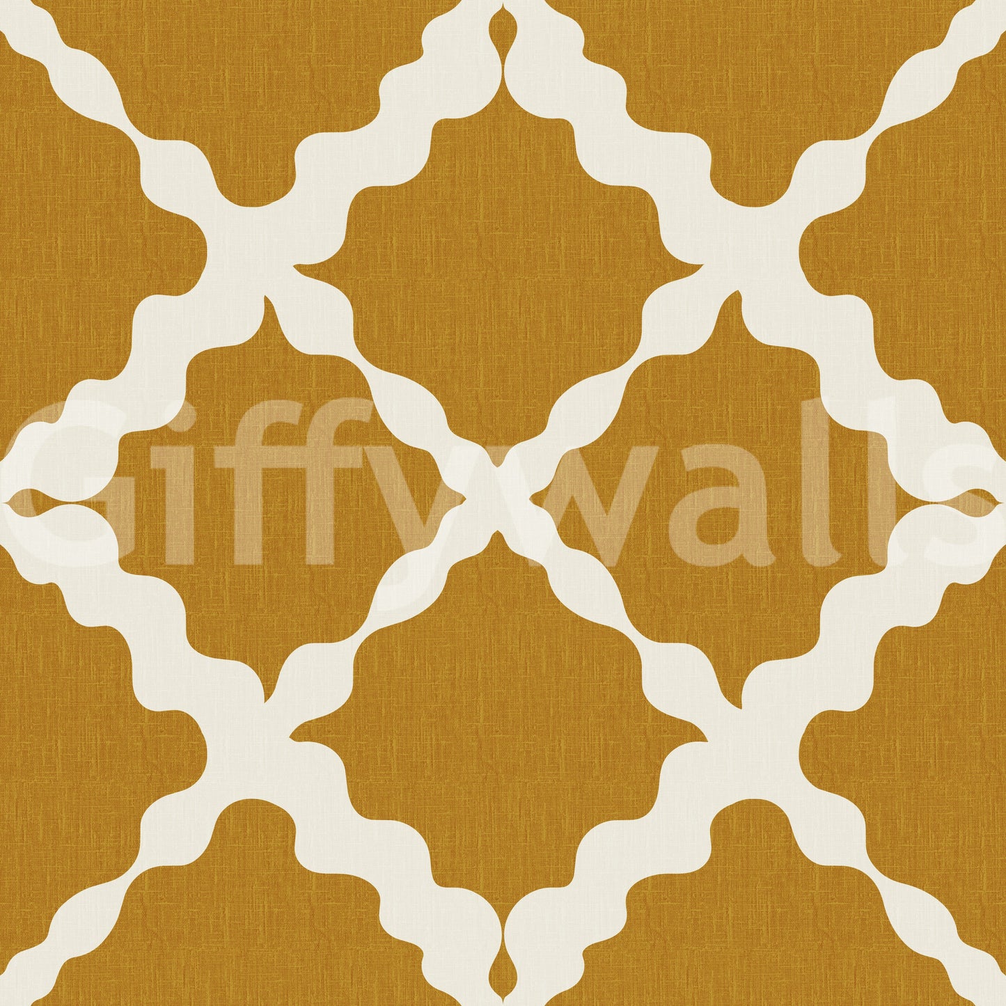 Texturerad gitter spaljé geometrisk senap minimalistisk modern tapet