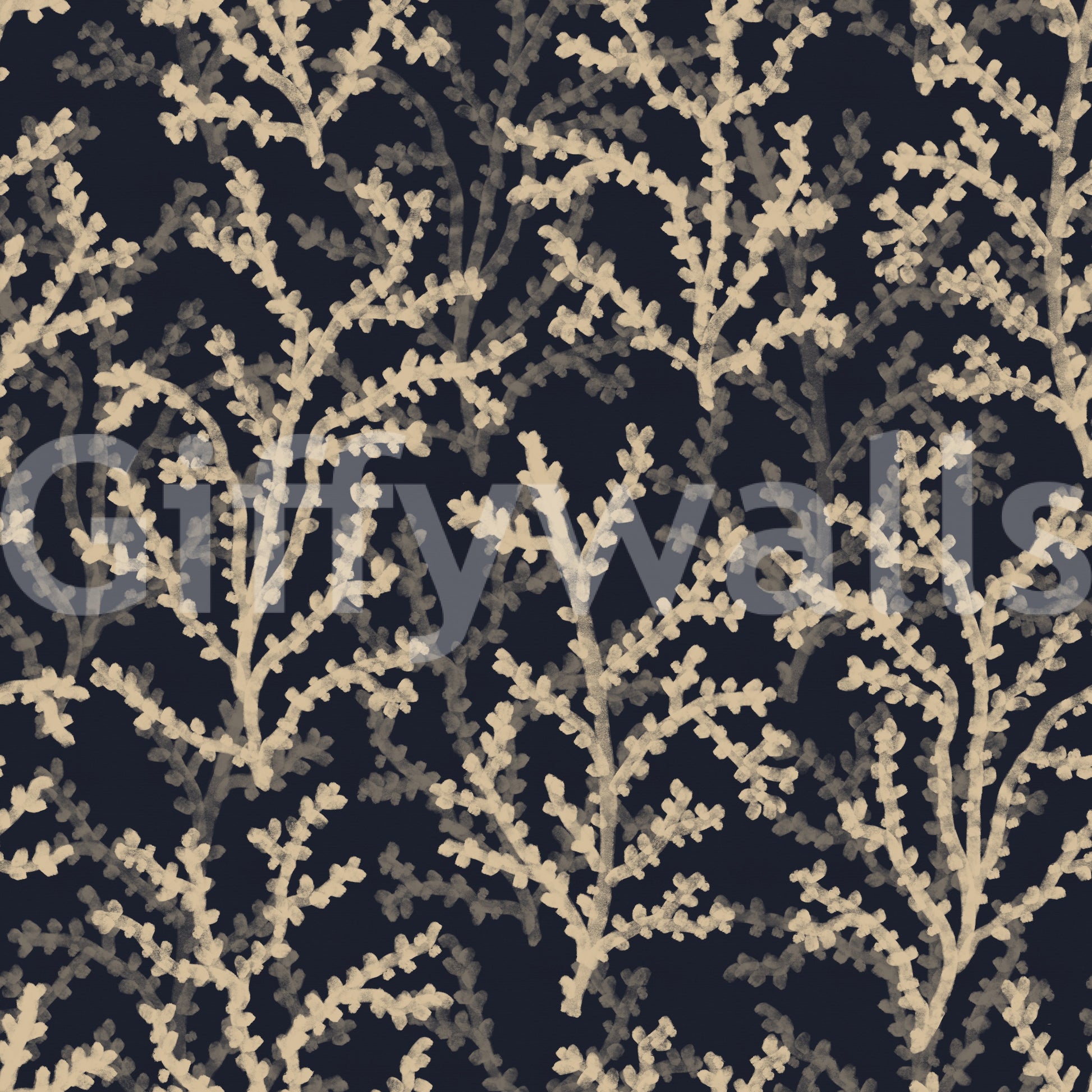 Full repeat of the Painted Coraline Sand Dark wallpaper at readable distance