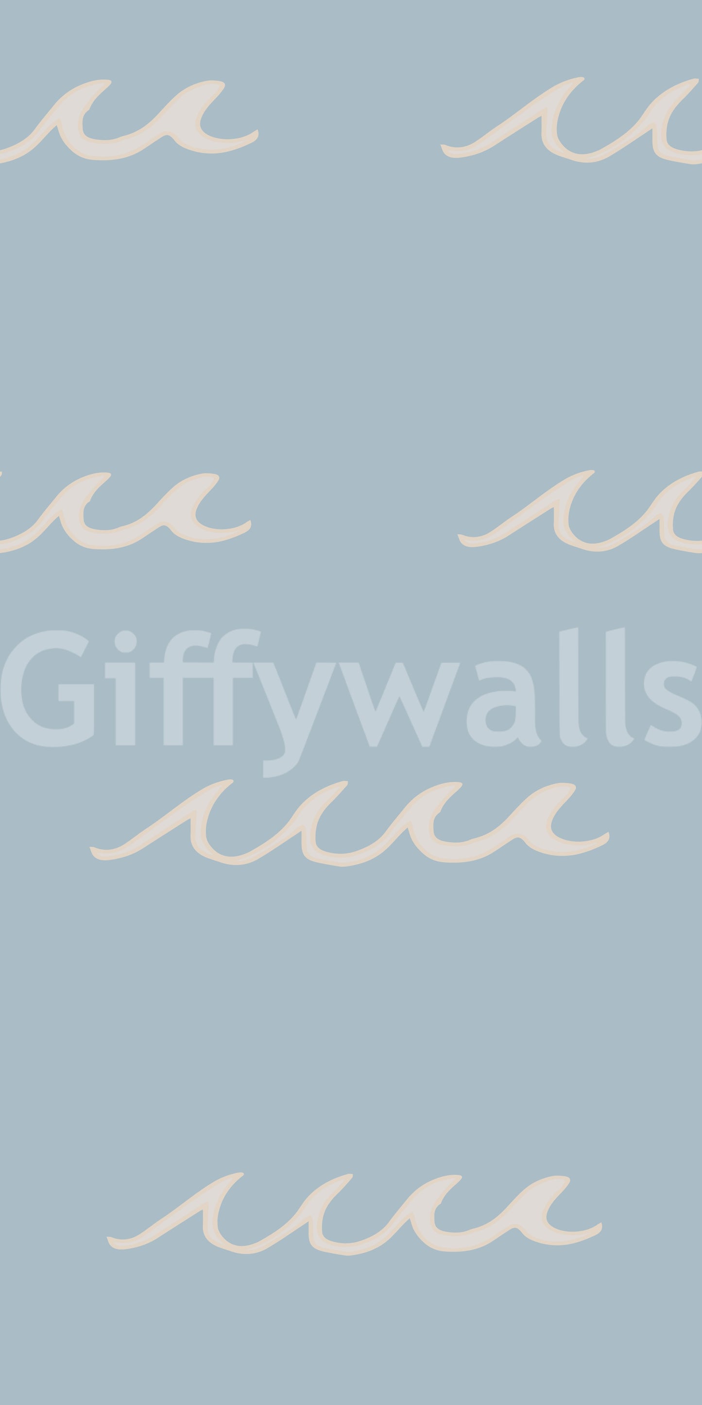 Beach-inspired wallpaper with curved water marks and relaxed spacing