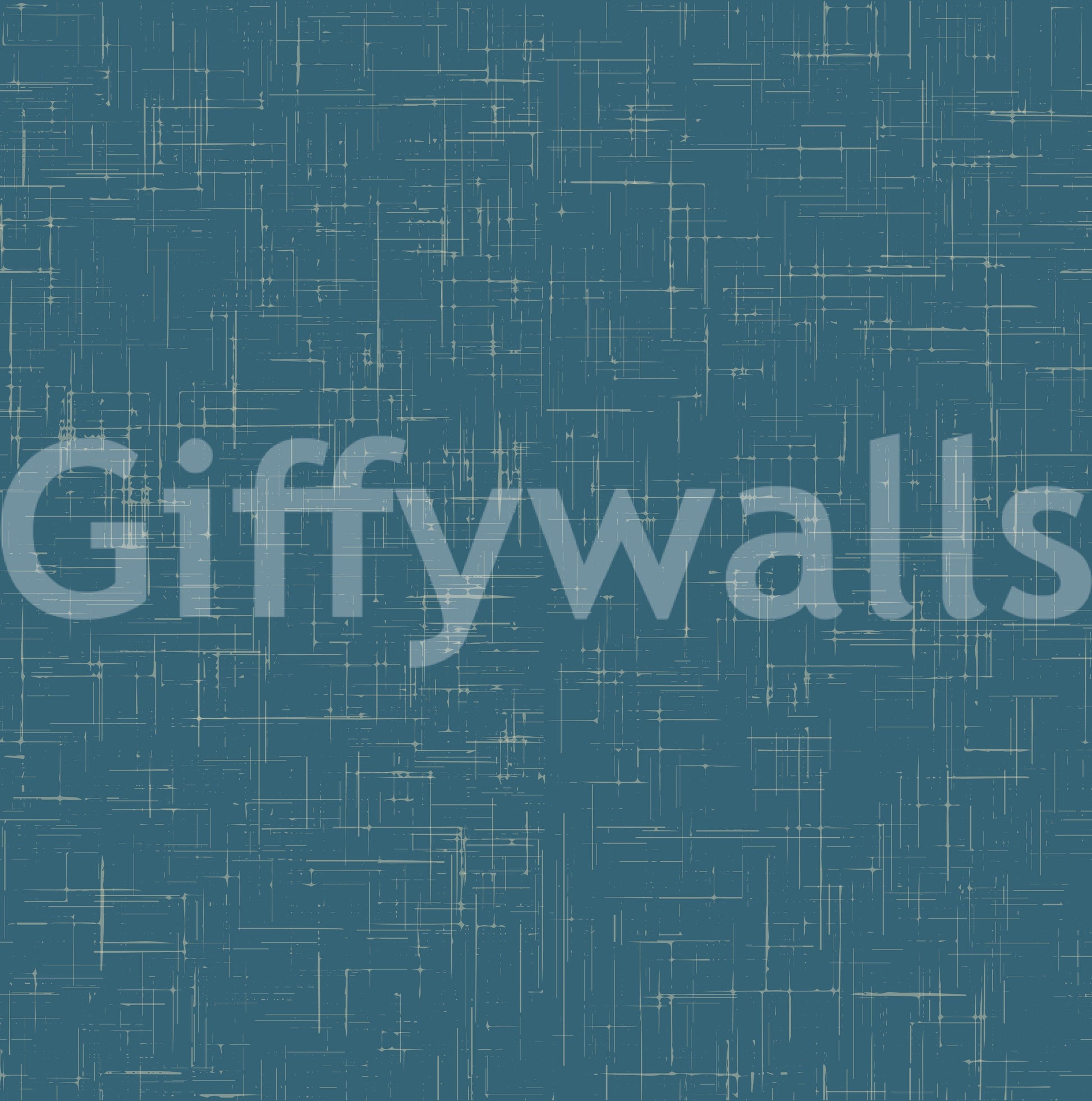 Teal Textured Wallpaper with mid century influence and soft surface movement