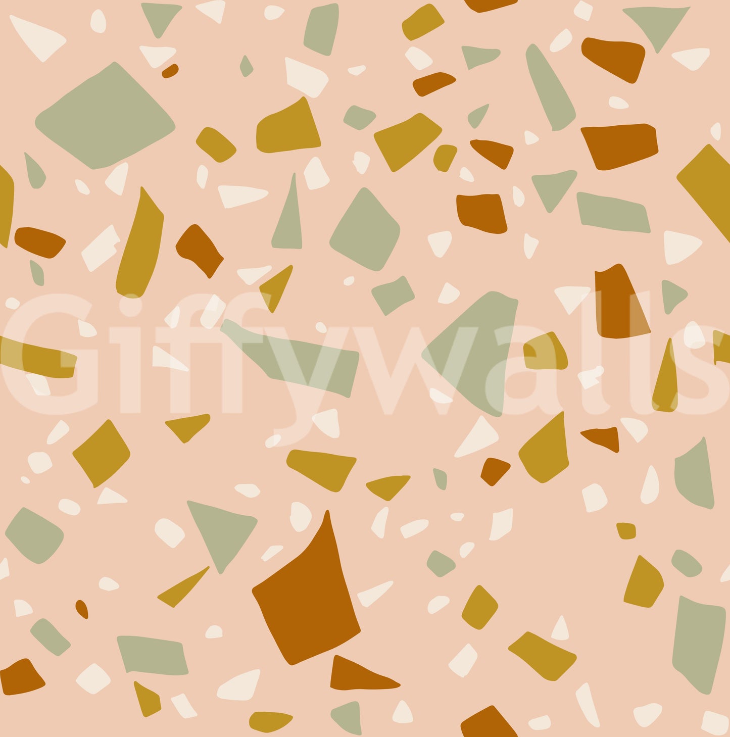 Mediterranean-style wallpaper featuring scattered stone-chip pattern artwork