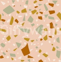 Mediterranean-style wallpaper featuring scattered stone-chip pattern artwork
