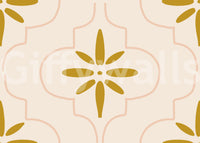 Pale sand color gives Mediterranean wallpaper a clean decorative look