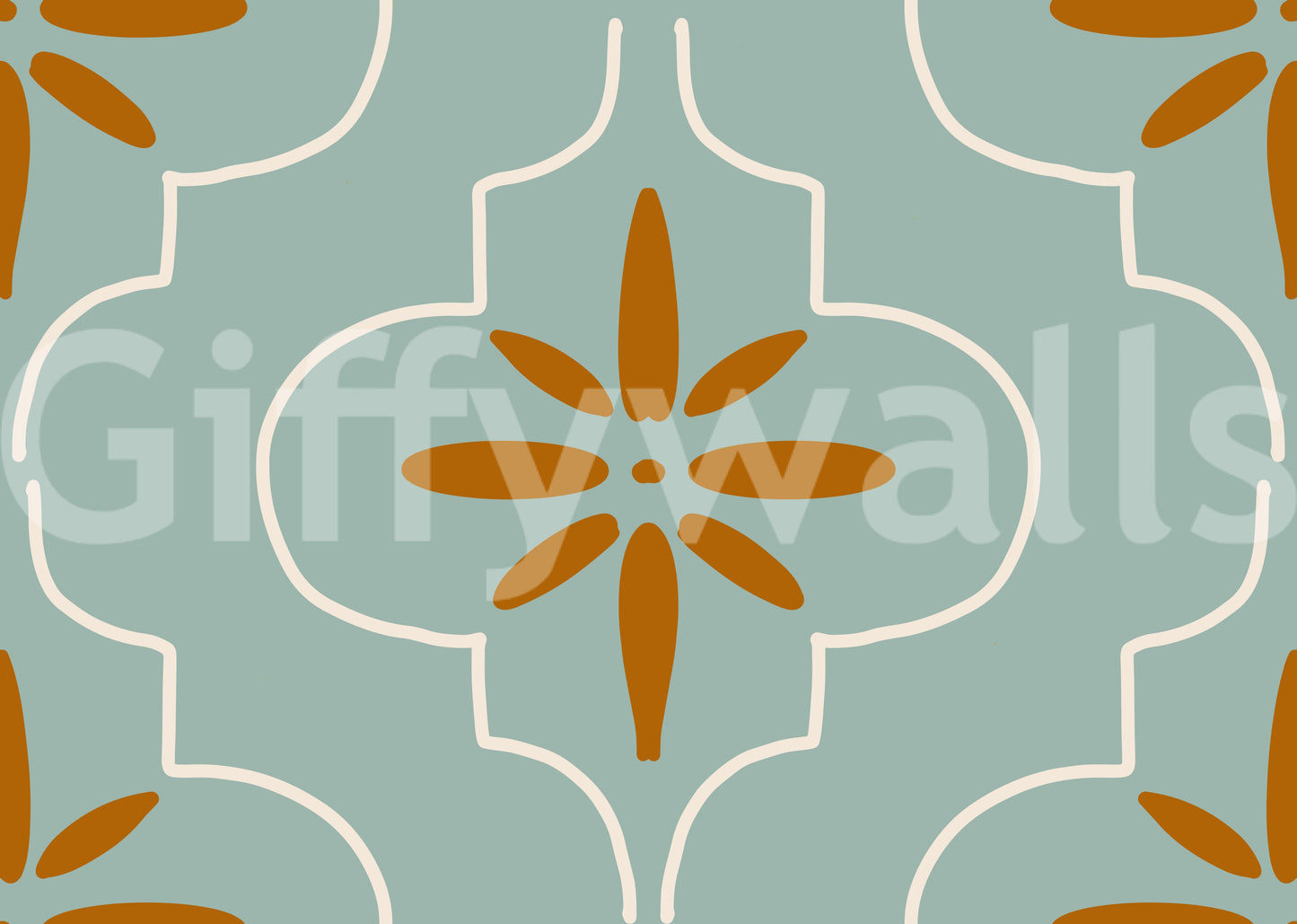 Carta da parati piastrelle terracotta turchese carta da parati geometrica mediterranea