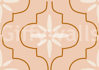 Peel and stick Peach Terracotta Tile Wallpaper with removable backing