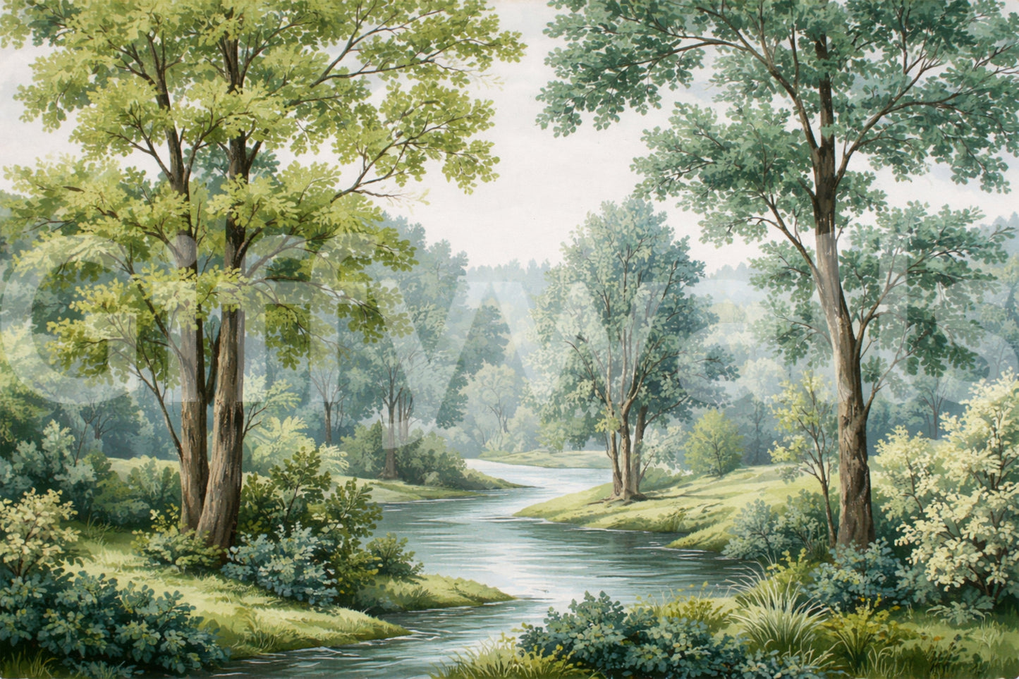 Murale da parete Forest River Serenity