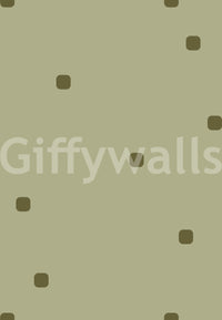 Sage Green Organic Wallpaper with playful dot accents and calm balance