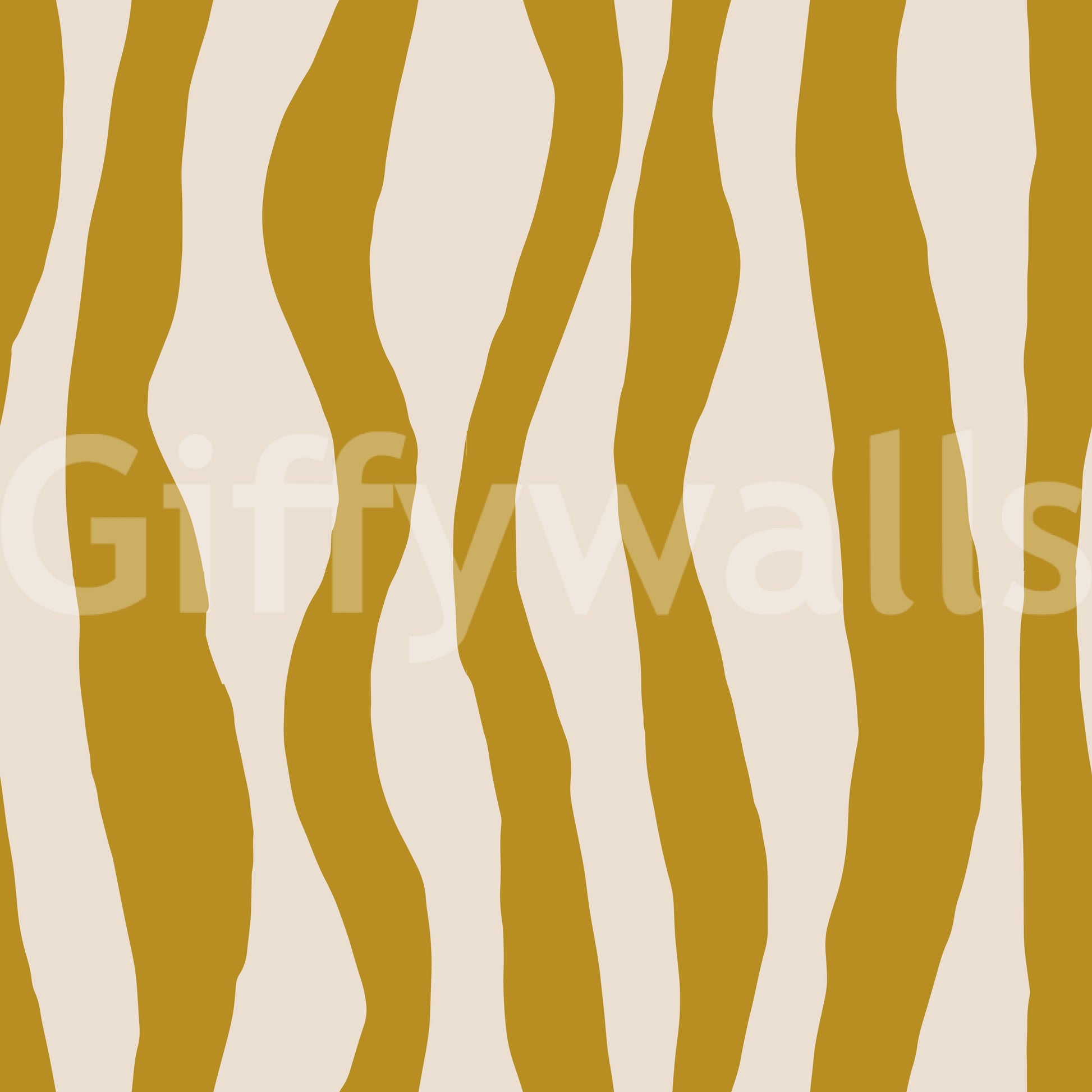 Wavy boho wallpaper carrying ocher bands and relaxed surface movement