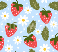 Tilted red berries and olive coloured leaves across Sweet Berry Bloom wallpaper