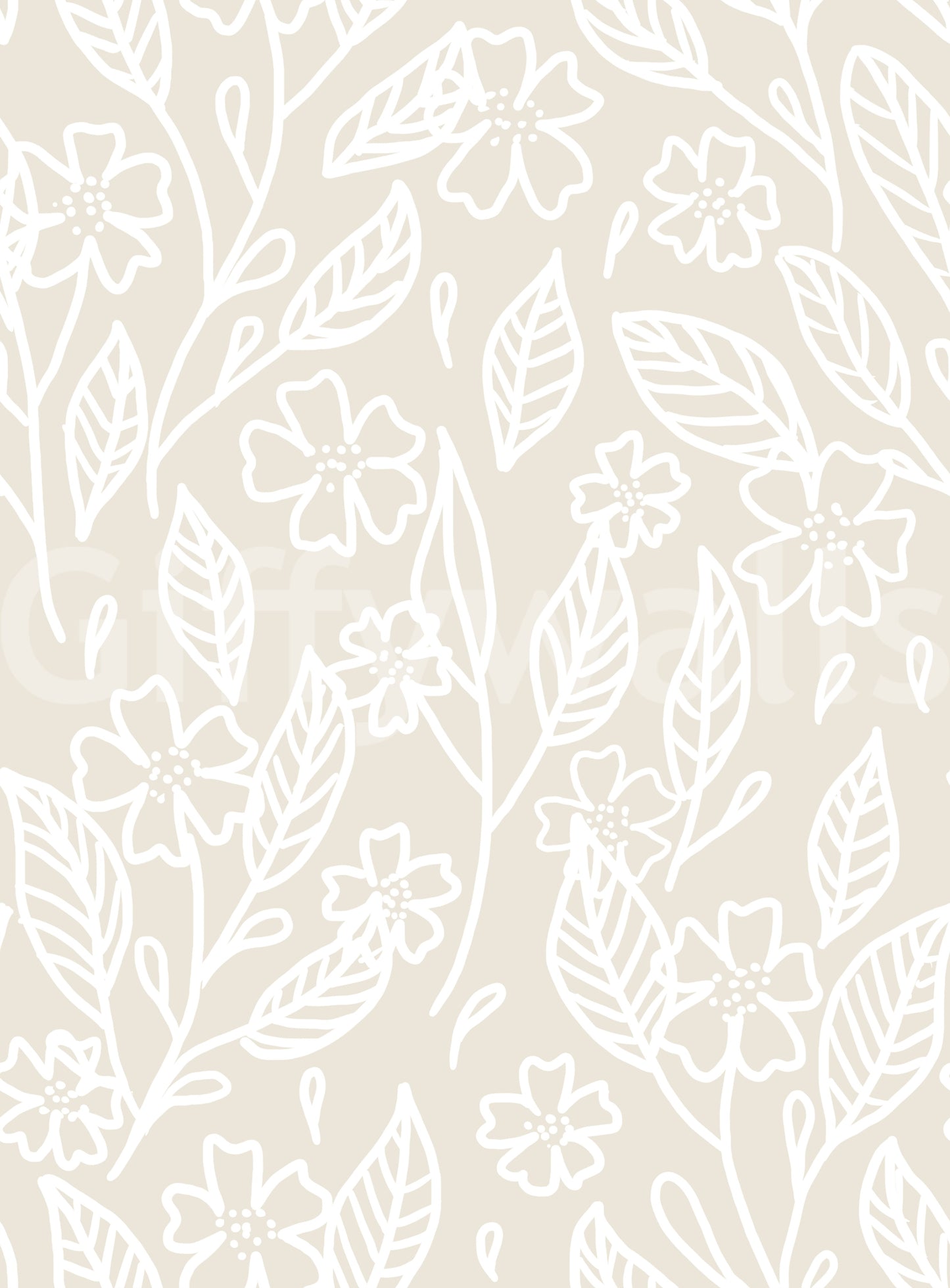Neutral Floral Wallpaper⁠