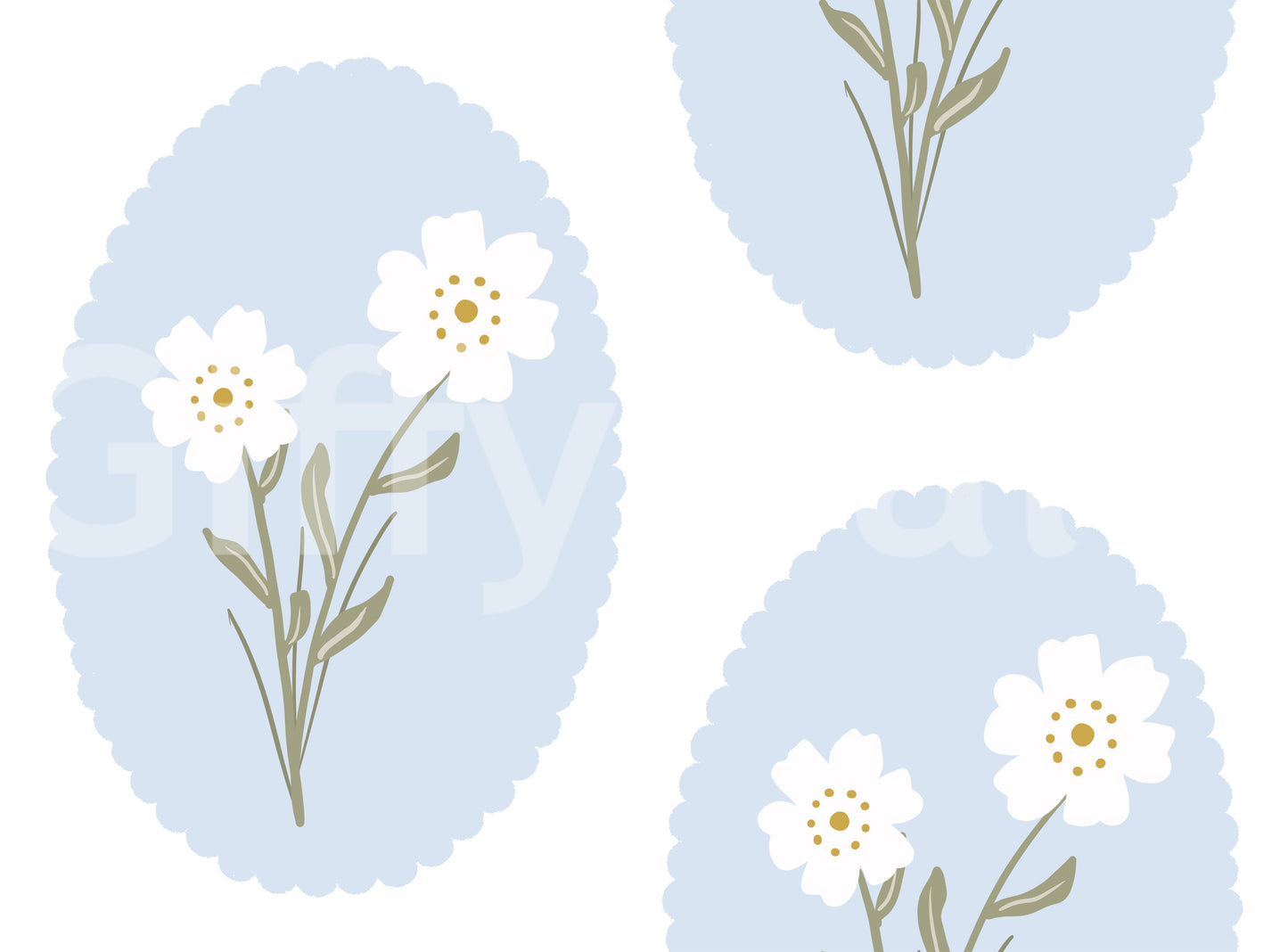 Papier peint Sérénité Florale à Bords Ondulés