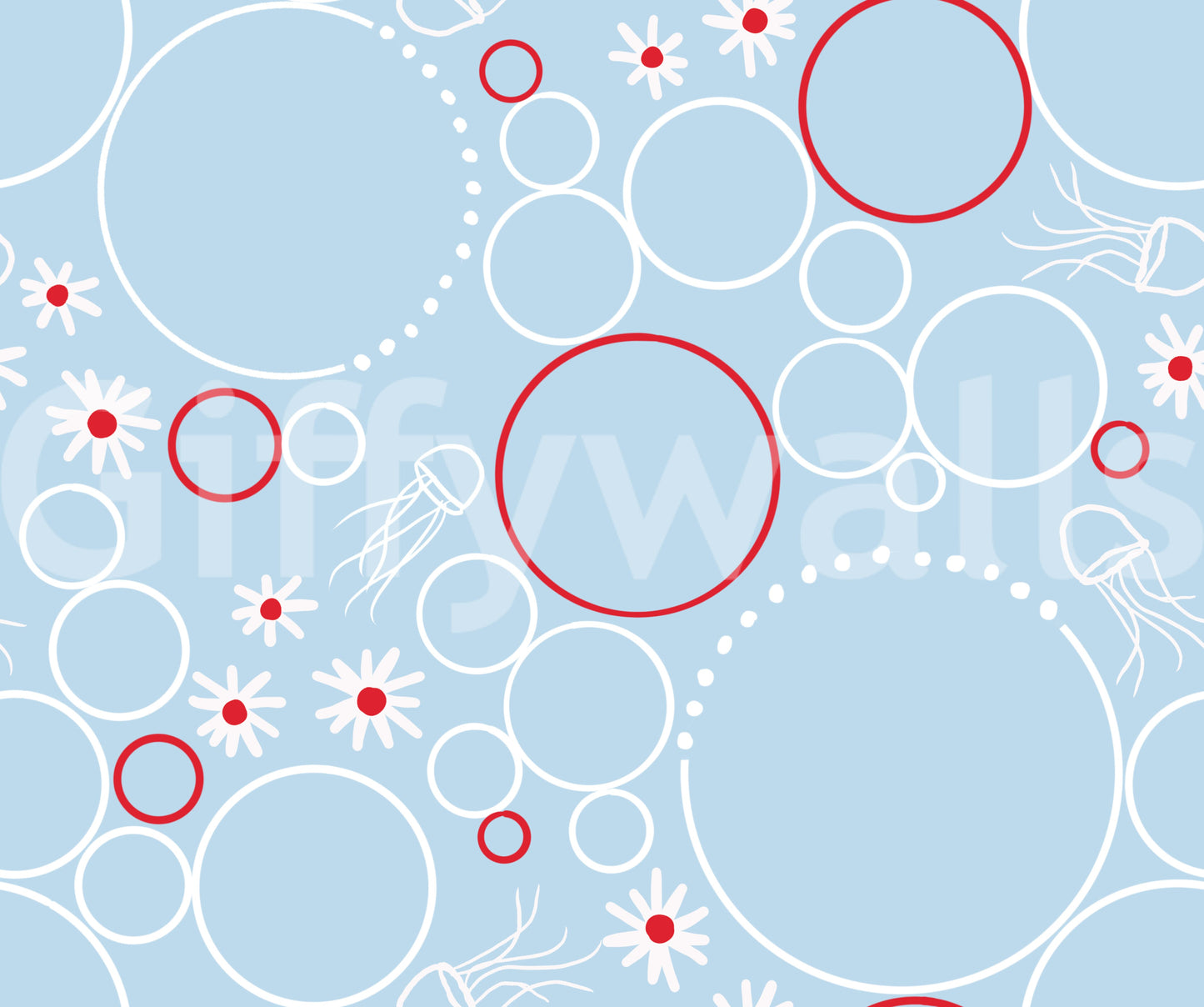 Overlapping circles of varied scale make up River wallpaper