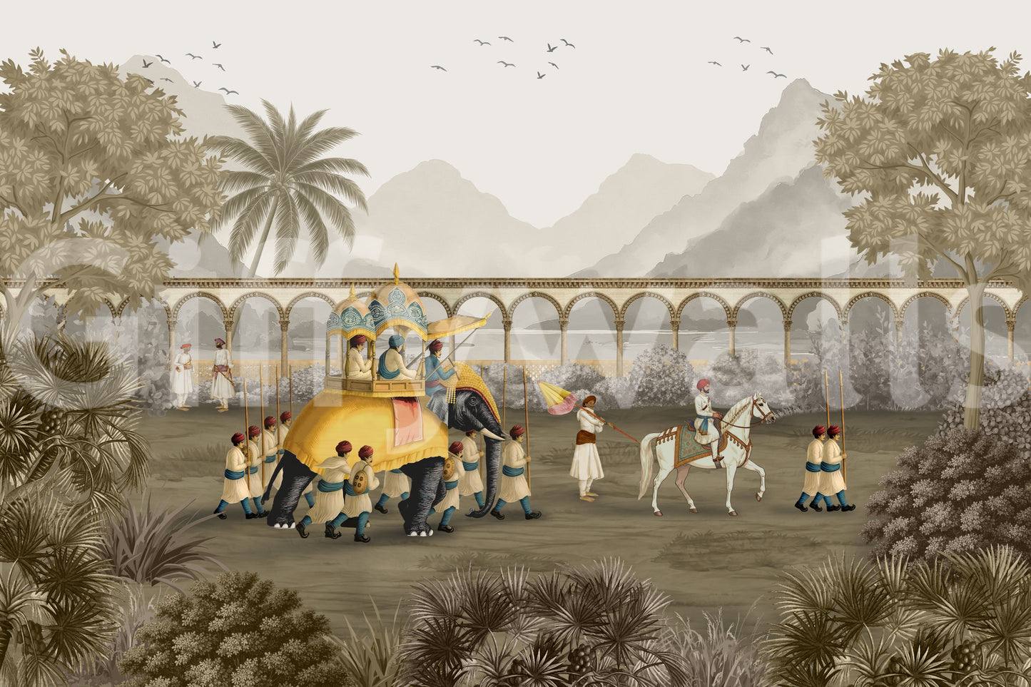 Grandeur moghole : la fresque murale de la procession des éléphants