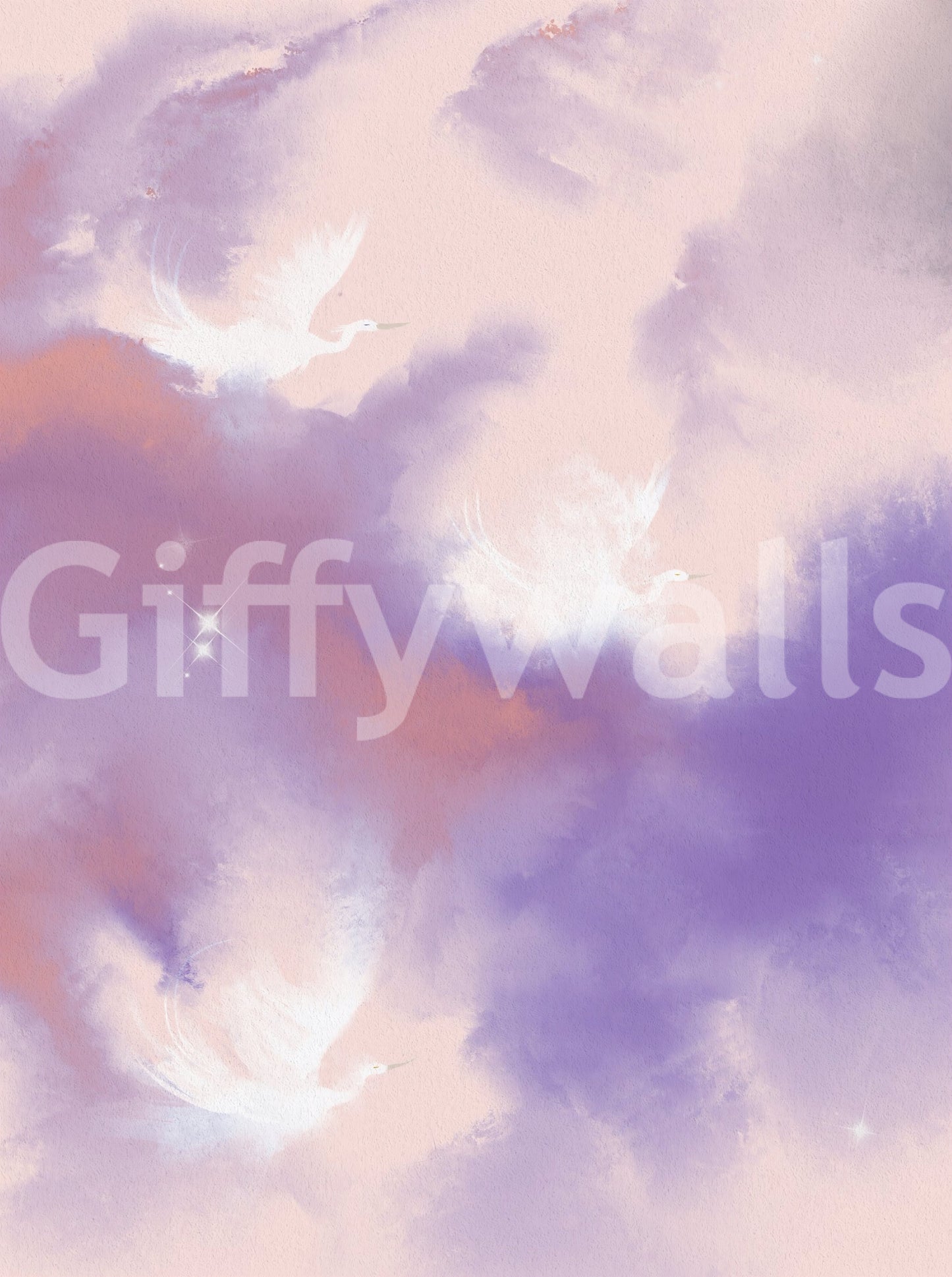 Ätherisches Lavendel-Rosa Himmel Flug Vögel Wandbild