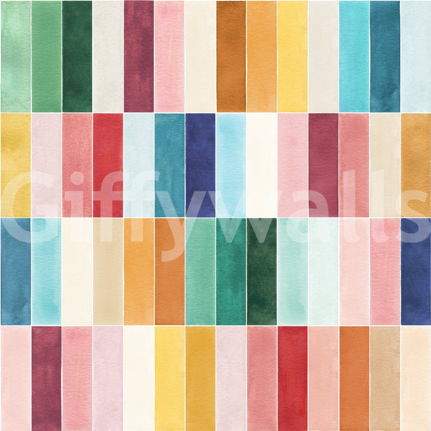 Papier peint aquarelle coloré à carreaux rectangulaires modernes