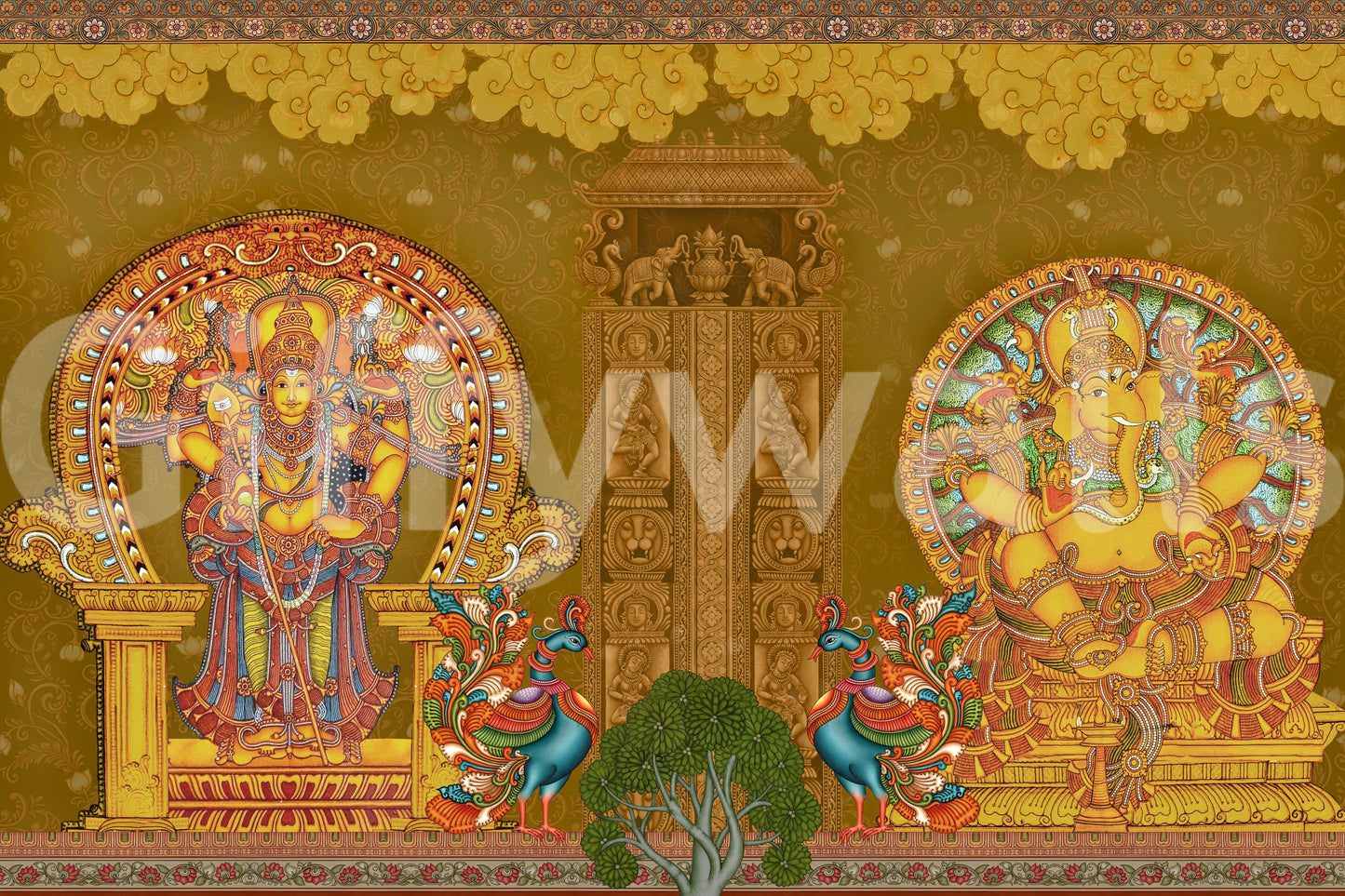 Fresque murale des divinités du Kerala
