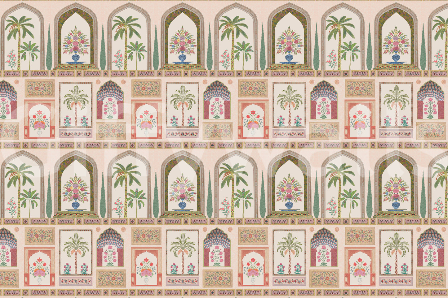 Mughal Garden Palads Vægmaleri