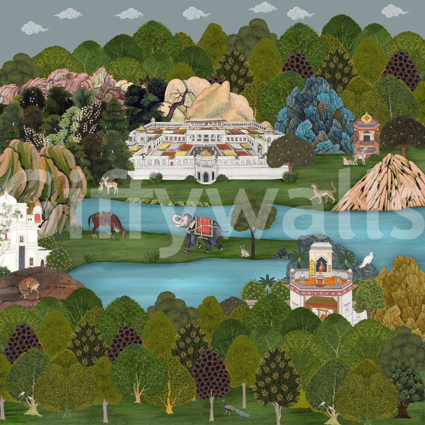 Fresque murale Paysage Oasis Moghole