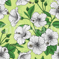 Calm tropical mood holds across this Hawaiian Aloha hibiscus floral wallpaper