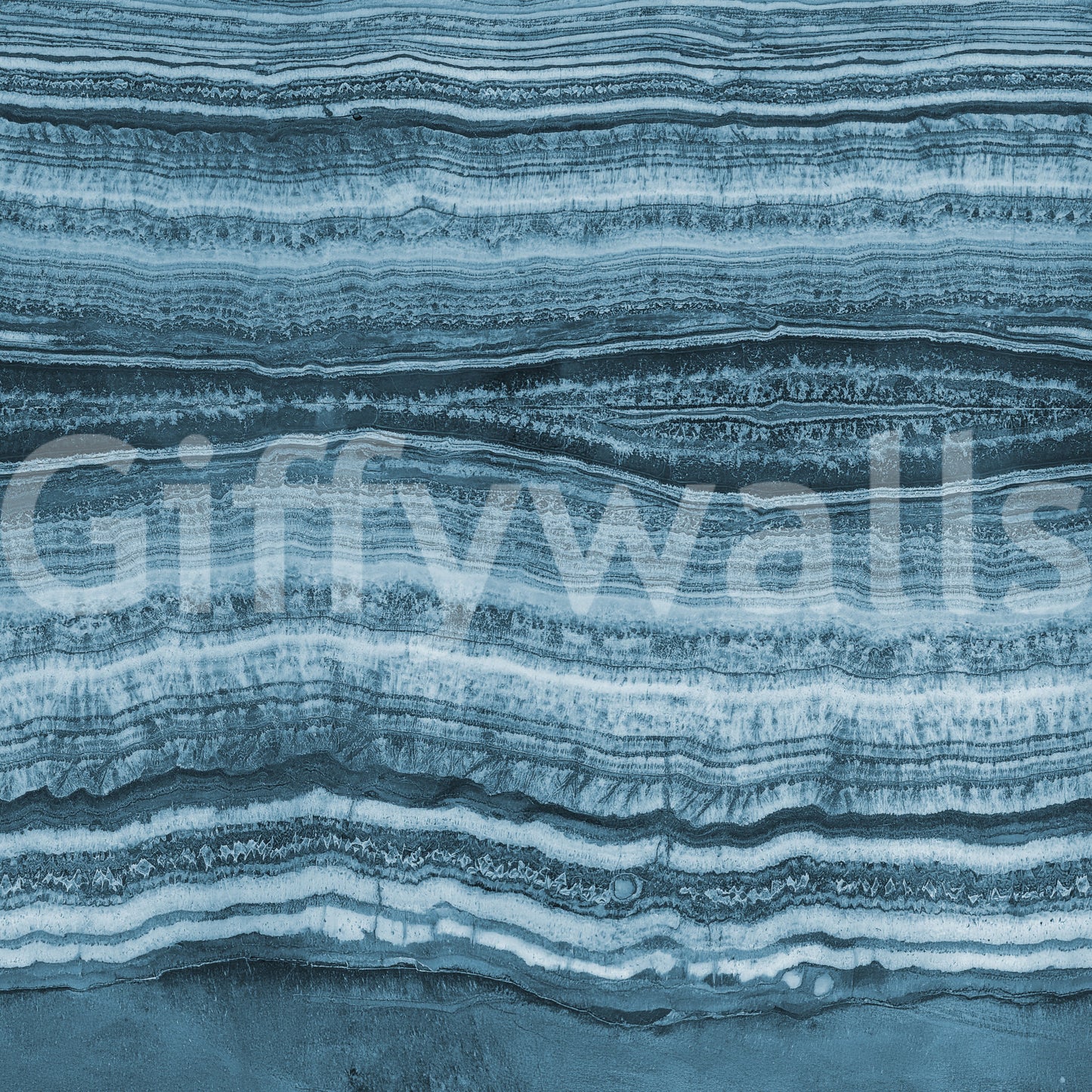 Polished onyx-look stack one above the other in the Deep Azure Strata wall mural

