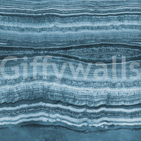 Polished onyx-look stack one above the other in the Deep Azure Strata wall mural
