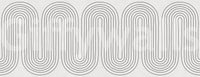 Repeating concentric arches define the looping line wall mural