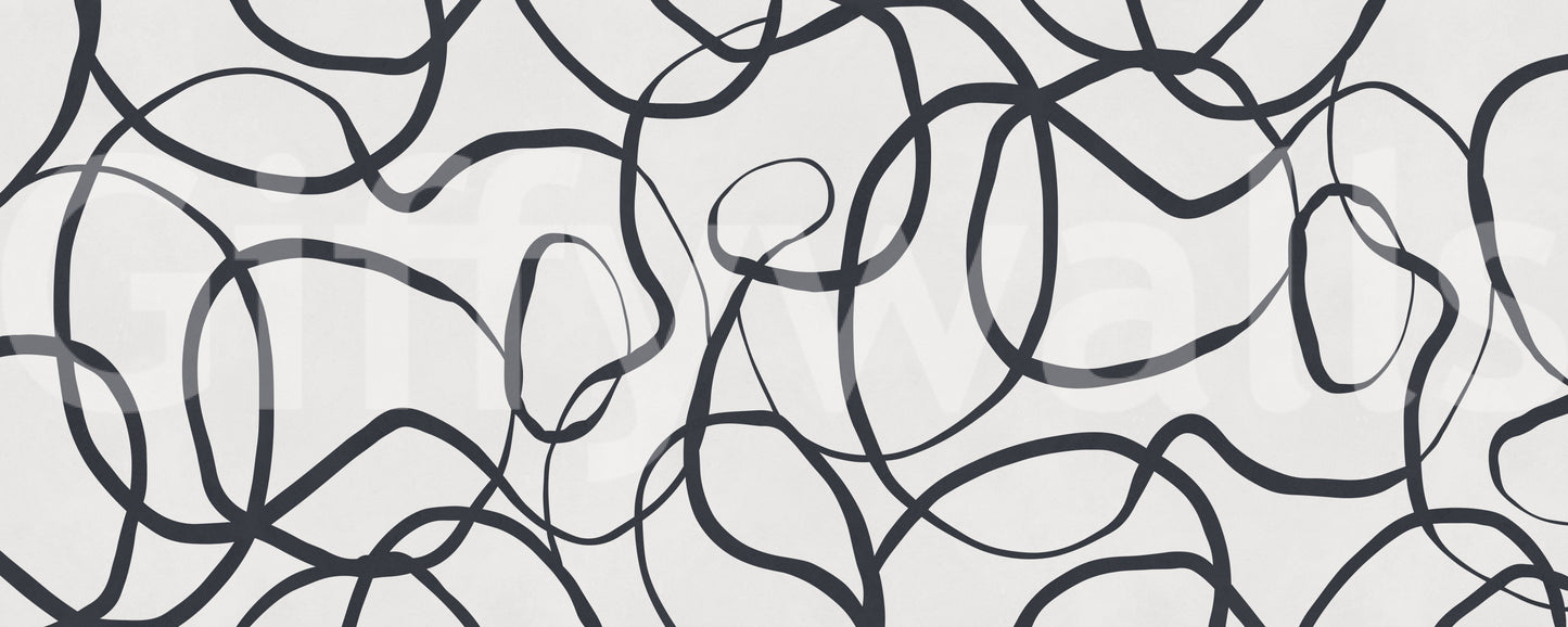 Murale da Parete con Linee Serpentine Astratte