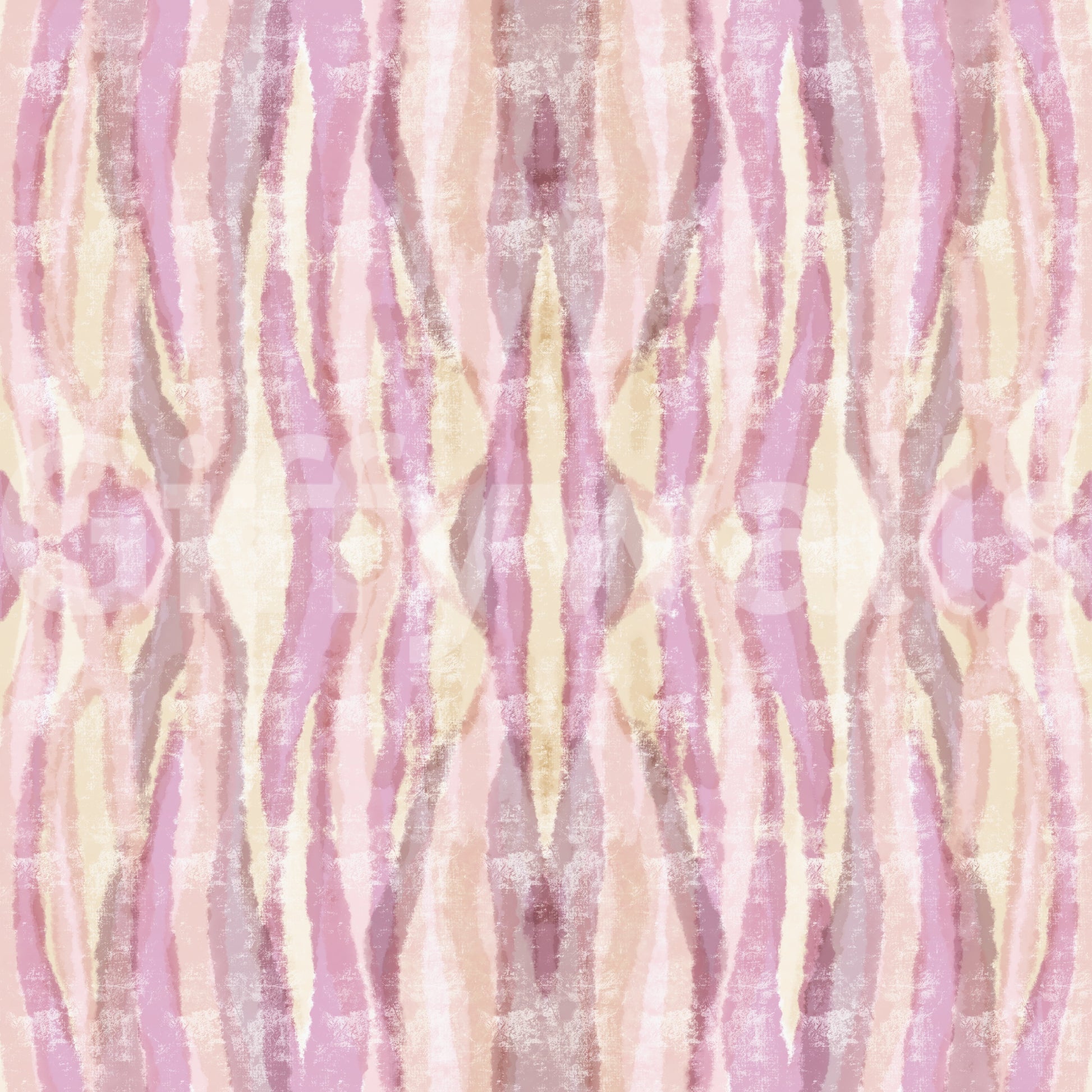 Mirage Stripes Wallpaper in blush, mauve, and cream abstract bands